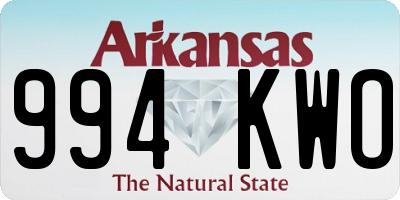 AR license plate 994KWO