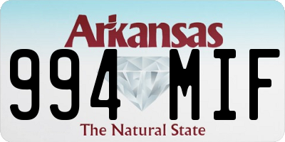 AR license plate 994MIF