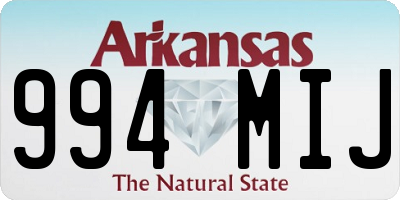 AR license plate 994MIJ