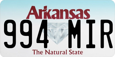 AR license plate 994MIR