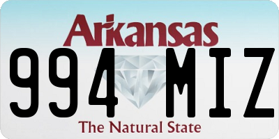AR license plate 994MIZ