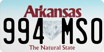 AR license plate 994MSO