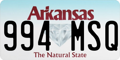 AR license plate 994MSQ
