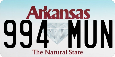 AR license plate 994MUN