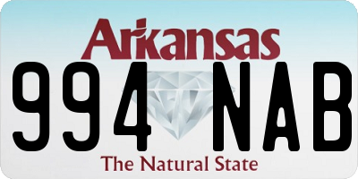 AR license plate 994NAB