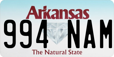 AR license plate 994NAM