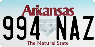 AR license plate 994NAZ