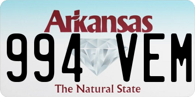 AR license plate 994VEM