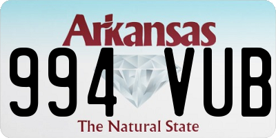 AR license plate 994VUB