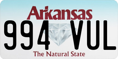 AR license plate 994VUL