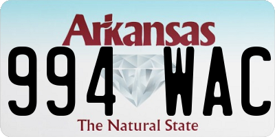 AR license plate 994WAC