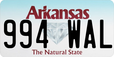 AR license plate 994WAL