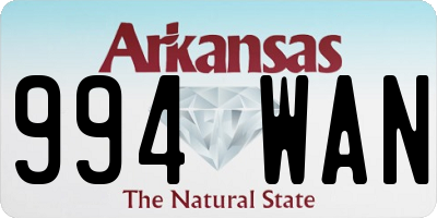 AR license plate 994WAN