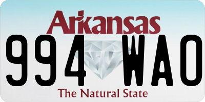 AR license plate 994WAO