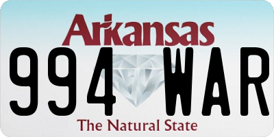 AR license plate 994WAR