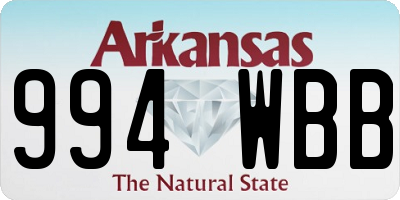 AR license plate 994WBB