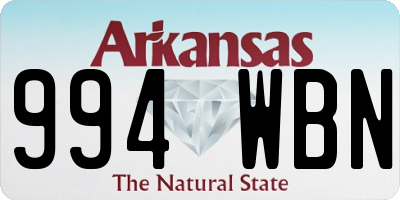 AR license plate 994WBN