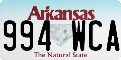AR license plate 994WCA