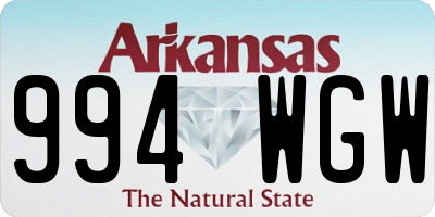 AR license plate 994WGW