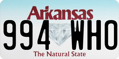 AR license plate 994WHO