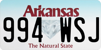 AR license plate 994WSJ
