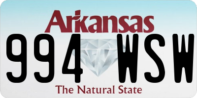 AR license plate 994WSW