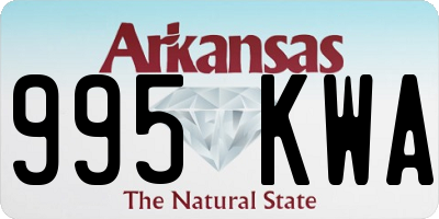 AR license plate 995KWA