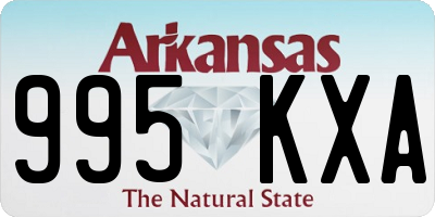 AR license plate 995KXA