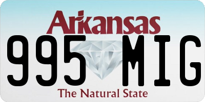 AR license plate 995MIG