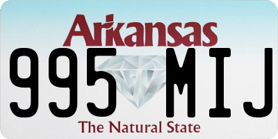 AR license plate 995MIJ
