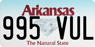 AR license plate 995VUL