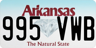 AR license plate 995VWB