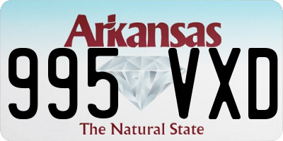 AR license plate 995VXD