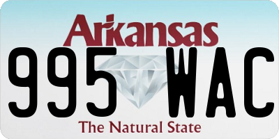 AR license plate 995WAC