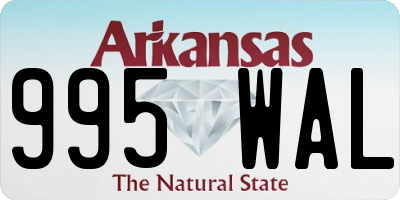 AR license plate 995WAL