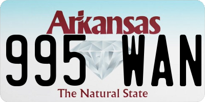 AR license plate 995WAN
