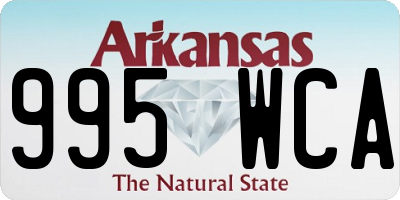 AR license plate 995WCA