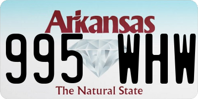 AR license plate 995WHW
