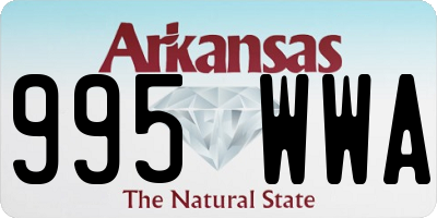 AR license plate 995WWA