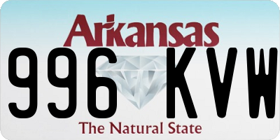 AR license plate 996KVW
