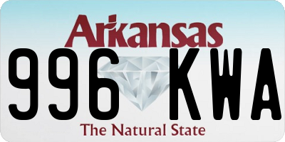 AR license plate 996KWA