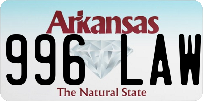 AR license plate 996LAW