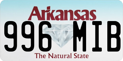 AR license plate 996MIB