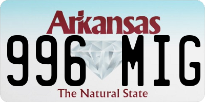 AR license plate 996MIG