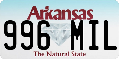 AR license plate 996MIL