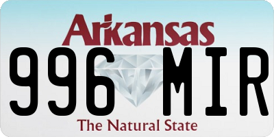 AR license plate 996MIR