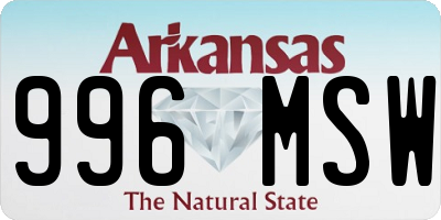 AR license plate 996MSW