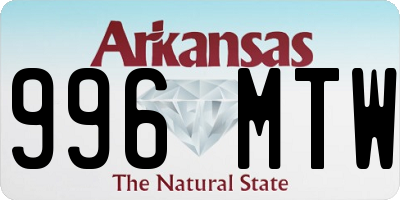 AR license plate 996MTW