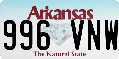 AR license plate 996VNW