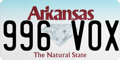 AR license plate 996VOX